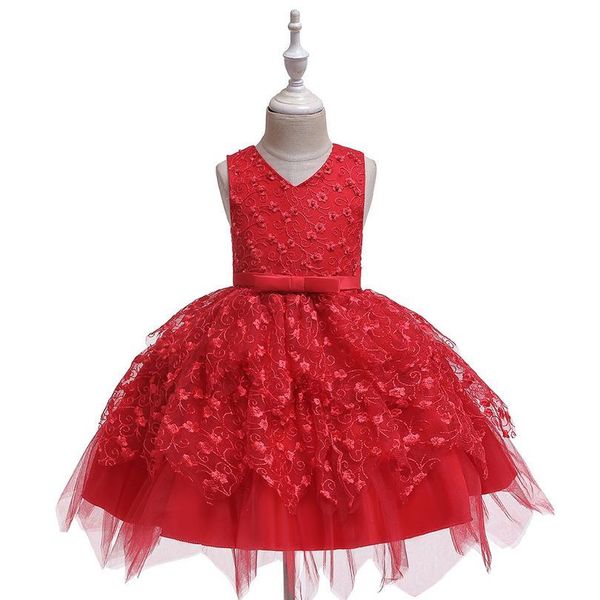 

0-5y toddler newborn infant baby kid girls dress pearls flower lace tutu party wedding birthday christmas dresses f jllmma