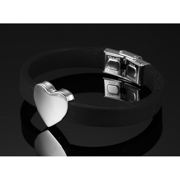 

silicone heart bracelet non-toxic bangle for women eco-friendly adjustable length