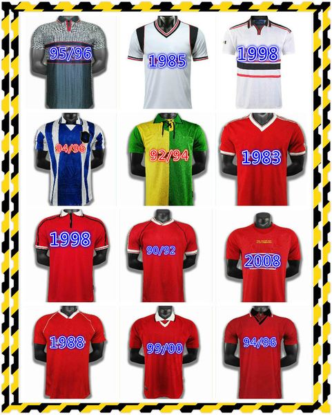

1990 1994 1998 2000 2008 beckham v.nistelrooy scholes g.neville ретро джерси верин гиггс киана старые рубашки классический старинный футбол, Black;yellow
