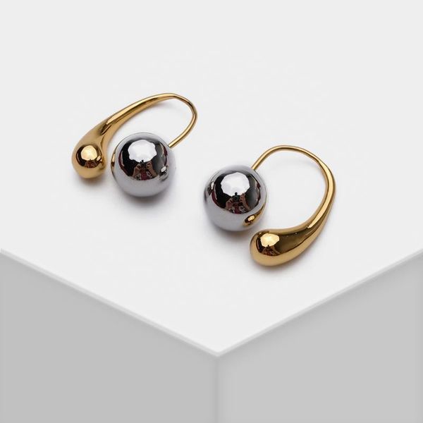 

amorita boutique designer stud earrings with mirror beads, Golden;silver