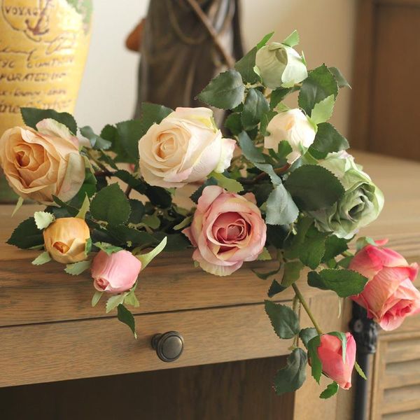

decorative flowers & wreaths beautiful rose bouquet artificial silk flores home party spring wedding decoration mariage fake flower