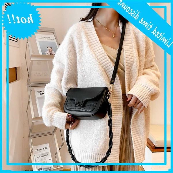 

lock saddle 2020 new texture crocodile semi round fashion women's single shoulder crossbody bag