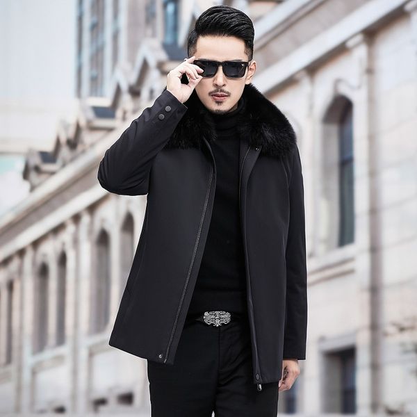 

men's down jacket can remove bladder leisure coat winter new middle-aged and old men's clothing brand men's clothing q1209, Black