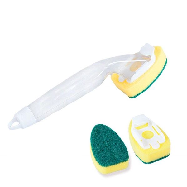 

portable soap dispenser scrubber cleaner dish wand brush scrub refill washing dishwasher kitchen clean cleaning supplies tools wmtewq