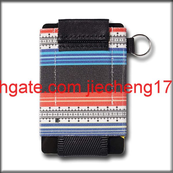 

a new type of leather wallet with stretch card bag printing elastic band card cover, Red;black