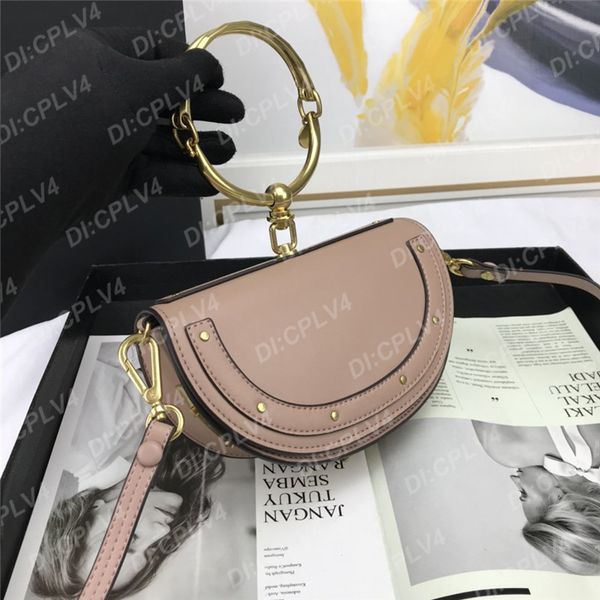 

rivet crescent bag leisure fashion metal ring buckle half moon bags portable single shoulder messenger bag women's bag