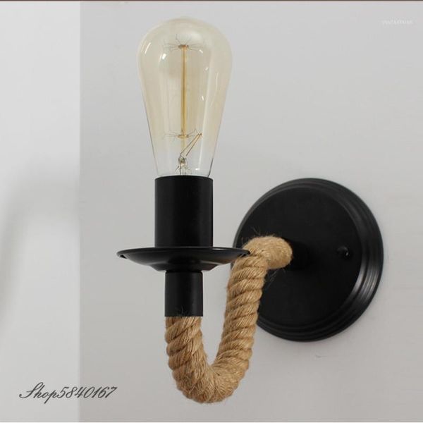 

wall lamp retro rope vintage sconce lights loft bar restaurant lamps decoration stair lighting bedroom lamp1