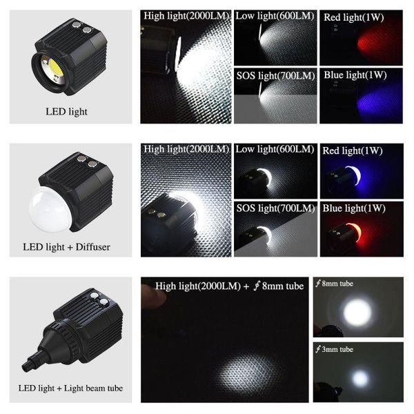 

diving pgraphy fill light waterproof led light mini portable 60m diving lamp high brightness outdoor pgraphy fill