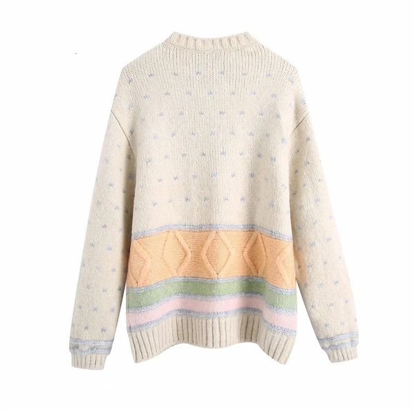 

new contrast beige oversize knitted women 2021 winter woman sweater puff long sleeve gem button down cardigan cg3s, White;black