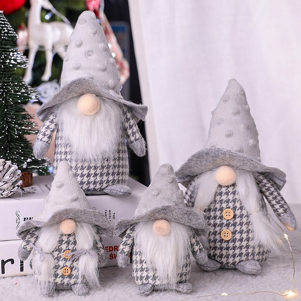 

gray gnomes christmas decoration creative hat dwarf doll ornaments new year classic faceless doll gnome ornament