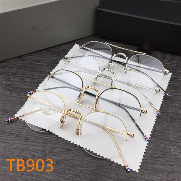 

2021 new decorative hand-made frames for all-match woman tb903 myopia reading with original package glasses sdim, White;black