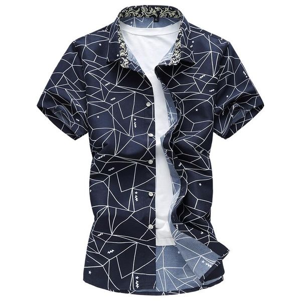 

men's casual shirts 2021 european style men autumn high-grade pure cotton lapel printing business shirts/male slim fit hawaii fashion l, White;black