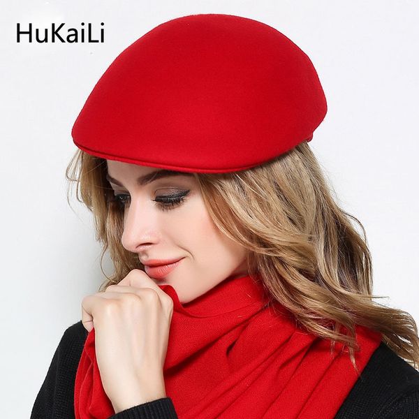 

nobility fashion female cap beret woolen forward cap spring and summer female hat t200323, Blue;gray