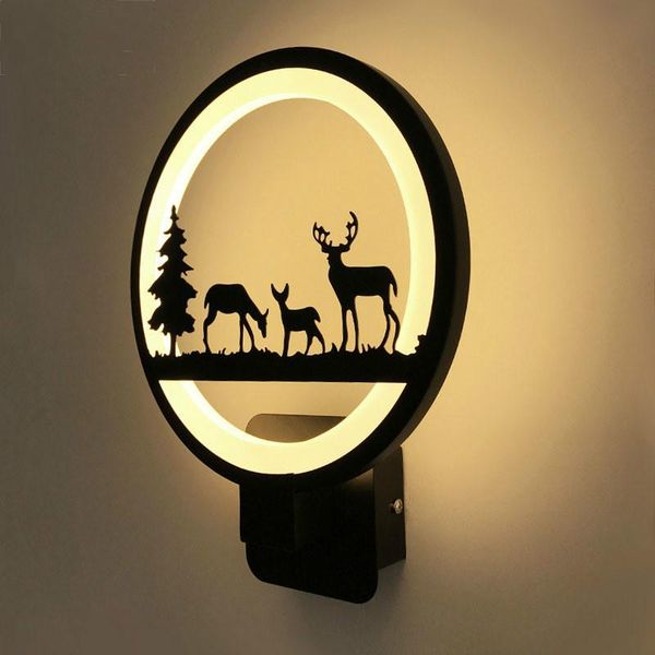 

wall lamp 12w black acrylic led light for living room beside bedroom luminarias sconce bathroom modern ac85-260v