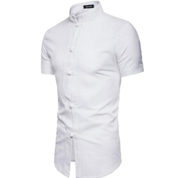

men's casual shirts short-sleeved pure-colored lapel shirt for summer 2021, White;black