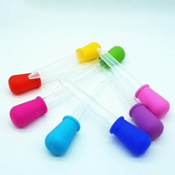 

10pcs 5ml clear silicone baby feeder dropper graduated pipette liquid dropper school lab supplies