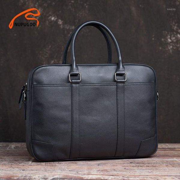 

nupugoo business men's briefcase genuine leather casual man handbag shoulder large capacity crossbody bag for 15.6 inch lap