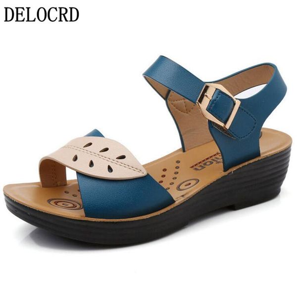 

women's sandals slippers women's shoes summer new mother sandals flat bottom middle-aged non-slip soft bottom sandals footwear y20, Black