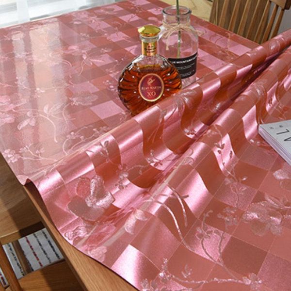 

pvc tablecloth waterproof rose gold table cover oilproof rectangular table cloth protect the deskeasy to clean for kitchen wmteuj