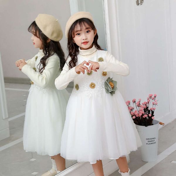 

girls' 2020 spring and autumn new mh princs sve ls performance embroidered children's drs skirt, Red;yellow