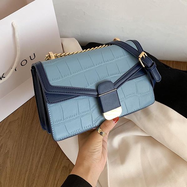 

classic stone pattern shoulder bag pu leather crossbody bag fashion shoulder small square