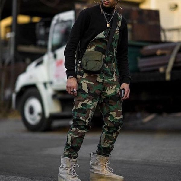 

oversized camo strap long casual cargo pants camouflage men's casual trousers hip hop denim outdoor streetwear track overalls1, Black