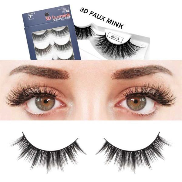 

3d mink eyelashes 5 pairs eyelash-extensions faux make up lashes thick fluffy natural eyelash full volume silk eyelashes