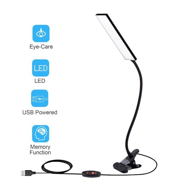 

kexin 5w led clip on desk lamp with 3 modes 48pcs lamp beads dimmer 14 levels clamp table