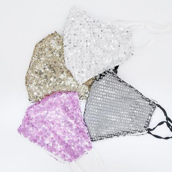 

protective washable fashion dustproof bling windproof sequin reusable face elastic earloop cotton mouth mask