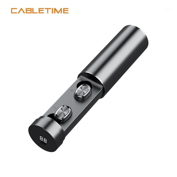 

cabletime 2020 wireless earphone led bluetoothv5.0 waterproof high sound earphone for smart phone x oneplus n3821