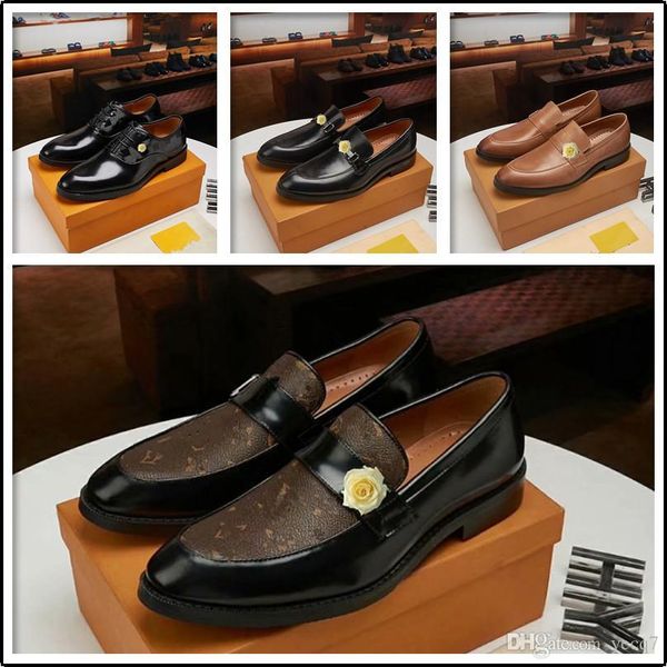 

1j mens dress shoes flat business formal shoes designer mens non-slip office business suit oxfords monk brogue shoes 22, Black