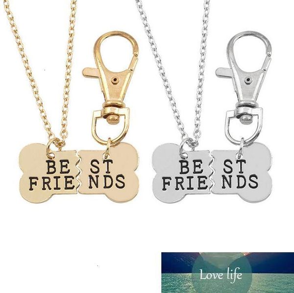 

bff pendant silver jewelry pet gold friends 2 part dog bones necklace and keychain moqzebj