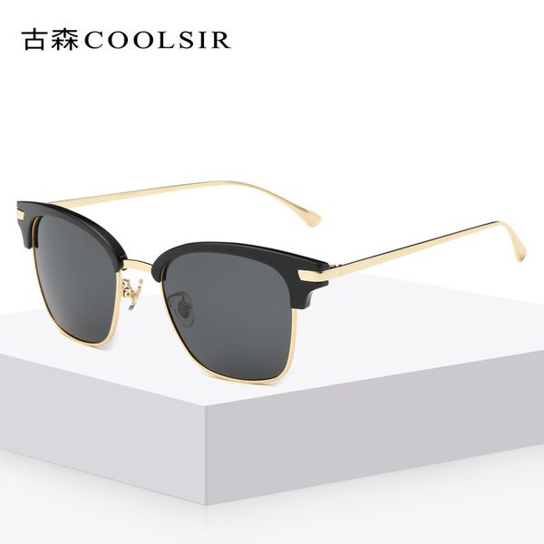 

double 11 price metal men's small box women's fashion sunglasses, White;black