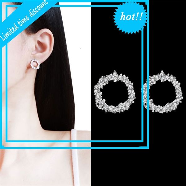 

new korea east gate 925 pure silver needle jewelry simple versatile circle earrings for women, Golden