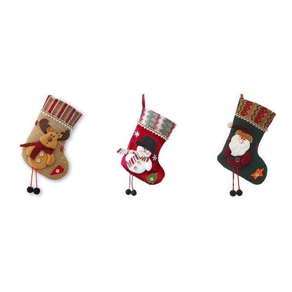 

christmas stockings gift cloth santa claus moose socks christmas cute children's gift bag fireplace tree decorati