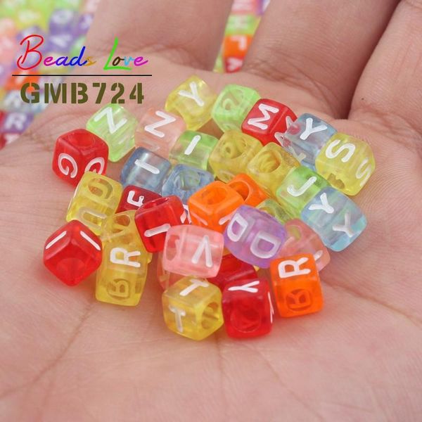 

100pcs mix letter beads 6mm candy color square alphabet acrylic loose beads diy bracelet necklace for jewelry making findings wmtnbn
