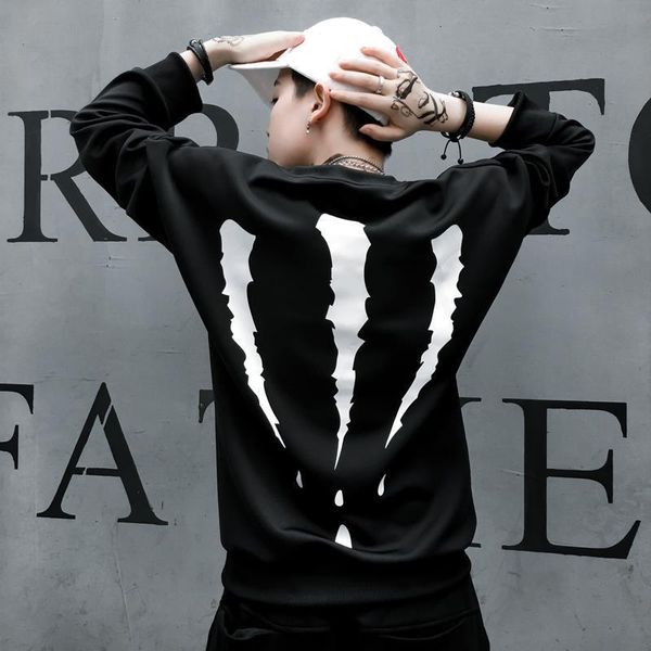 

spring men hoodies sweatshirts long sleeve solid casual pullover mens sweatshirt brand coats autumn outerwear hip hop, Black