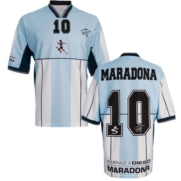 

2001 diego armando maradona retro homage soccer jersey camiseta argentina partido homenaje diego maradona vintage classic football shirt, Black;yellow