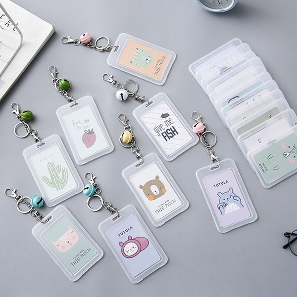 

bus card set cutting ferrule 2020 new mini ladies id package cartoon hanging neck card sets rope-hanging work student card for dhl