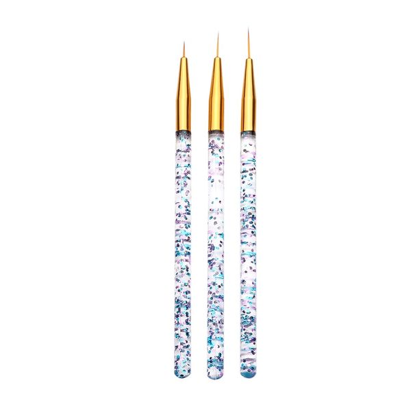 Kit penna per rivestimento per unghie in acrilico per disegnare tratti brevi dettagli sfumatura di linee allungate strisce strumento professionale per unghie
