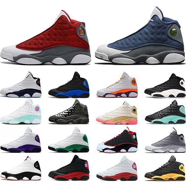 

jumpman mens basketball shoes 13 13s red flint dark powder blue hyper royal playground trainers sports sneakers size 40-47