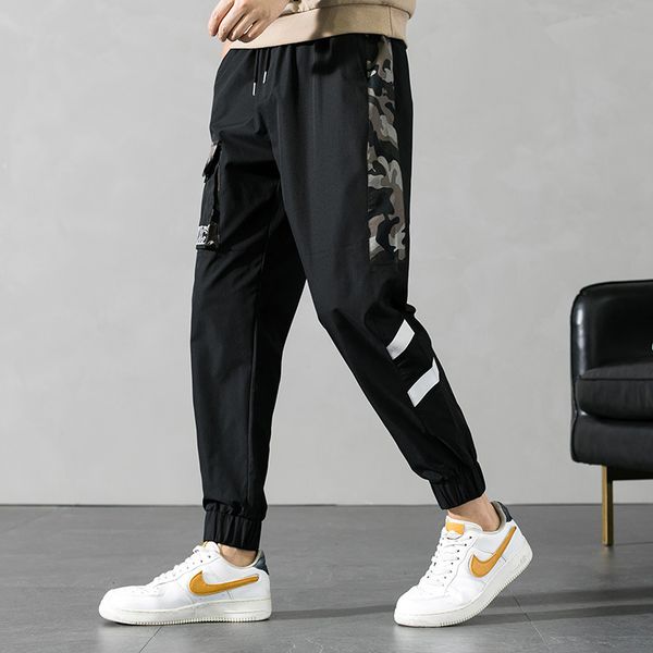 

autumn overalls men's korean sport and leisure pants, Black