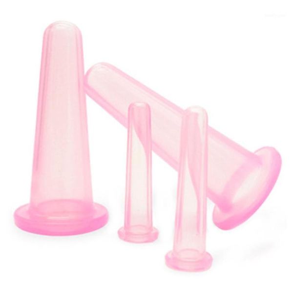 

electric massagers 4pcs anti cellulite natural silicone gel facial massage cup body face therapy vacuum suction cups pain relief roller1