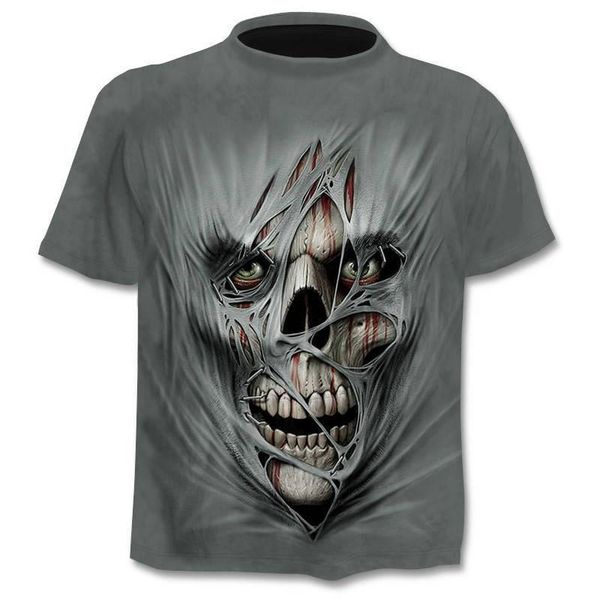

2020 new drop ship 3d printed t-shirt men's women's tshirt punk style tees skull t shirt gothic tshirt asian size 6xl, White;black