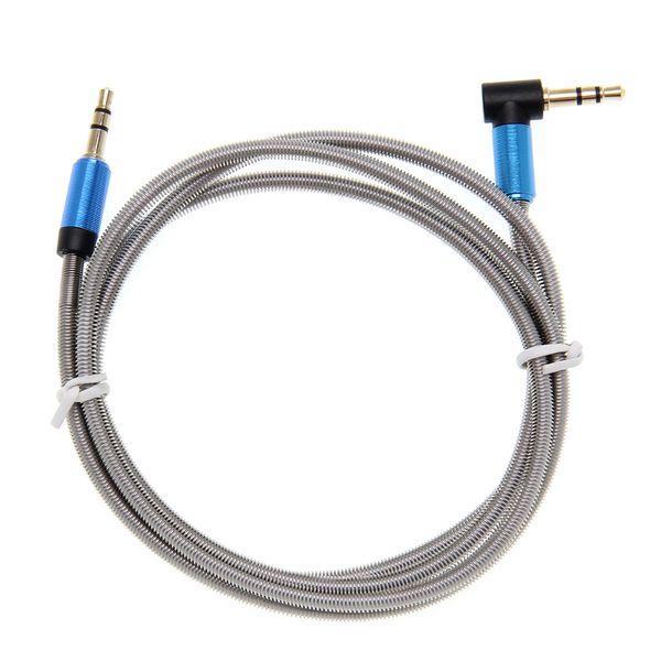 Gute Qualität Schwere Metall Jack 3,5mm Stecker Audio Kabel Sound Box Kabel Biegung-zu-Gerade Kopf Verbindungs linie 100 teile/los