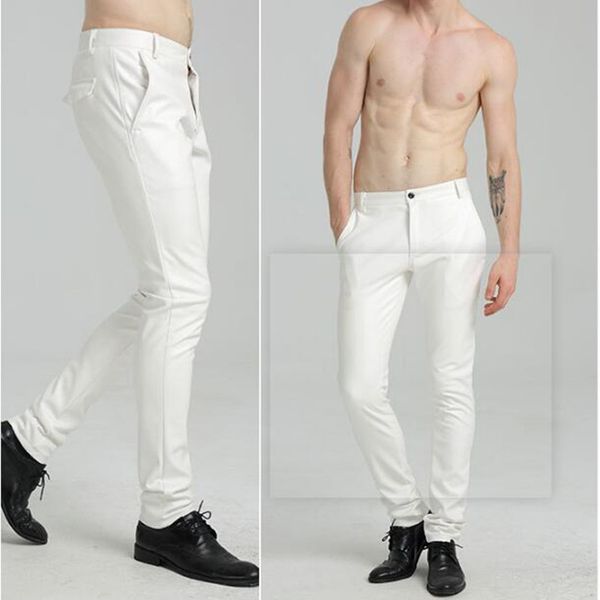 

2021 male pants, fake skinny for men fine-fitting leather joggers from plutonium motorcycle biker pants tight 1q1d, Black;white