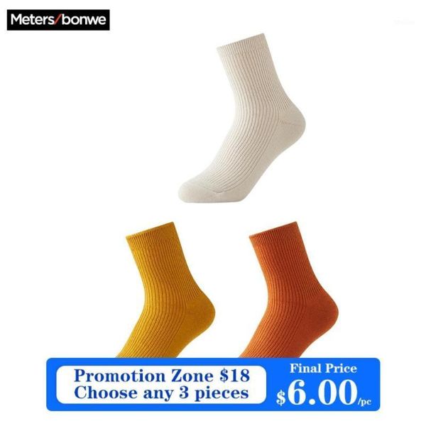 

socks & hosiery metersbonwe female cotton solid colours knitting mid length sock women spring fall girl ladies festival gifts accessories1, Black;white