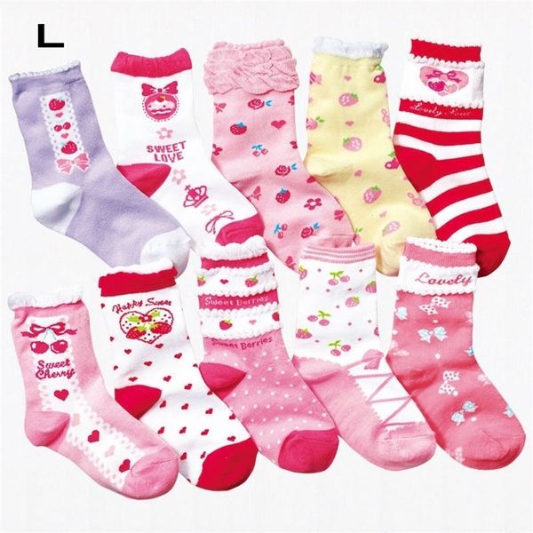 10 Paar Winter Kinder Mädchen Prinzessin Kinder Socken Niedliche Cartoon Baumwollsocken Kinder Candy Farbe Mädchen Socken LJ200828