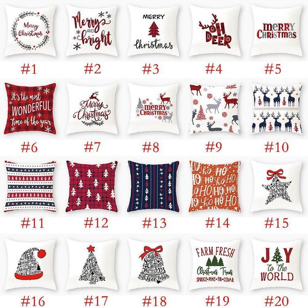 

tree 40 designs christmas santa claus snowman elk case colorful pillow cover home sofa car decor pillowcase