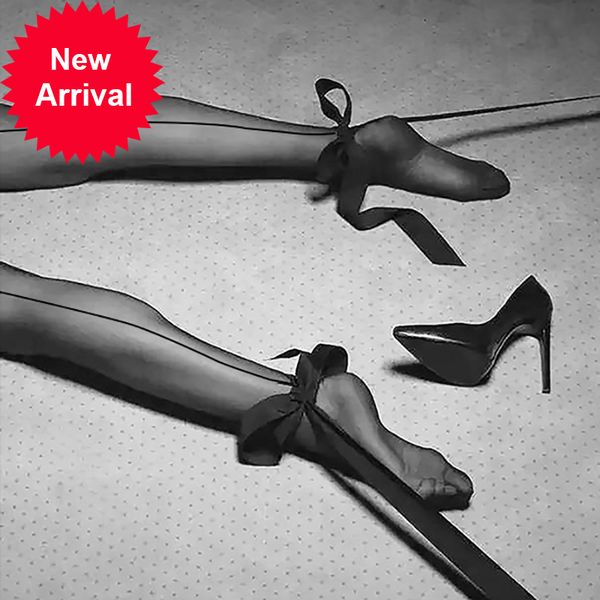 

meias sensuais femininas, super finas e retr, na altura do joelho, preta, Black;white